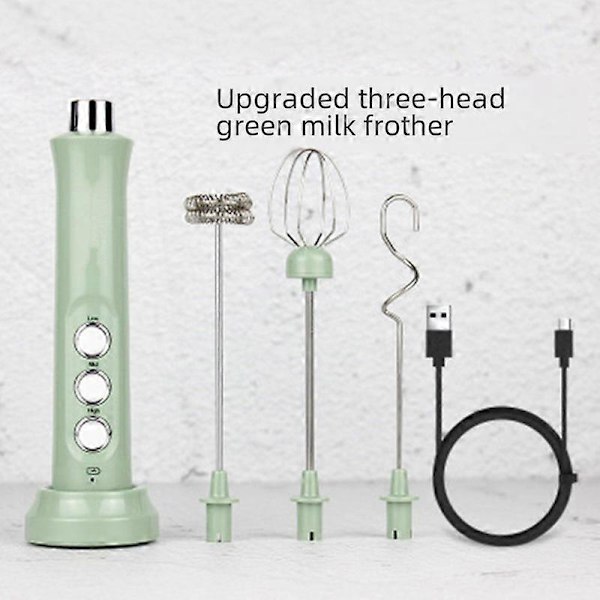 Håndholdt elektrisk mini-miksmaster for husholdning, USB-lading, eggepisker, melkepisker, stativ