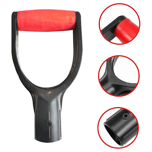 Plastik Spadeskaft med D-greb, 32 mm Indvendig Diameter, Sneskovl Skaft, Sneskovl