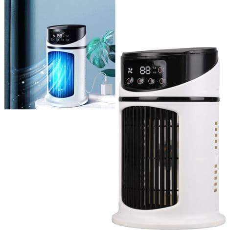 Mini bærbar aircondition, multifunktionel mobil luftkøler ventilator, vandkølerventilator til hjemmekontor, luftkøler, vandkølerventilator
