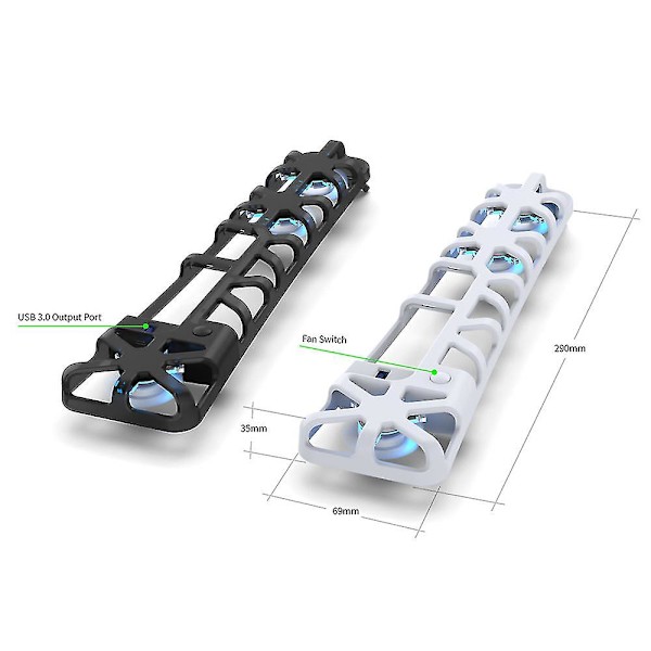 Ps5 Slim køleventilator med LED-lys og USB 3.0-port, effektivt kølesystem kompatibelt med Ps5 Slim Digital/disc Edition