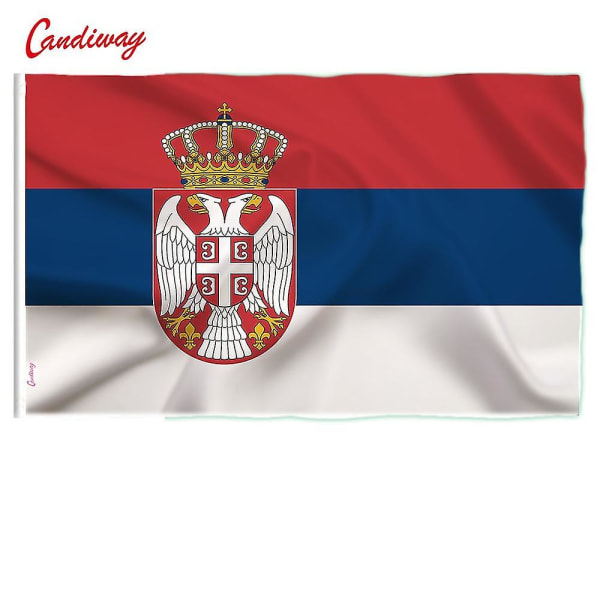 Wave Serbia Polyester Standard Flagga Pride Peace 90 *60cm Flaggor Republiken Serbien Flagga Srb Serbian B