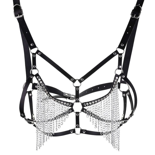 Bra With Chains Topless1pcs-black