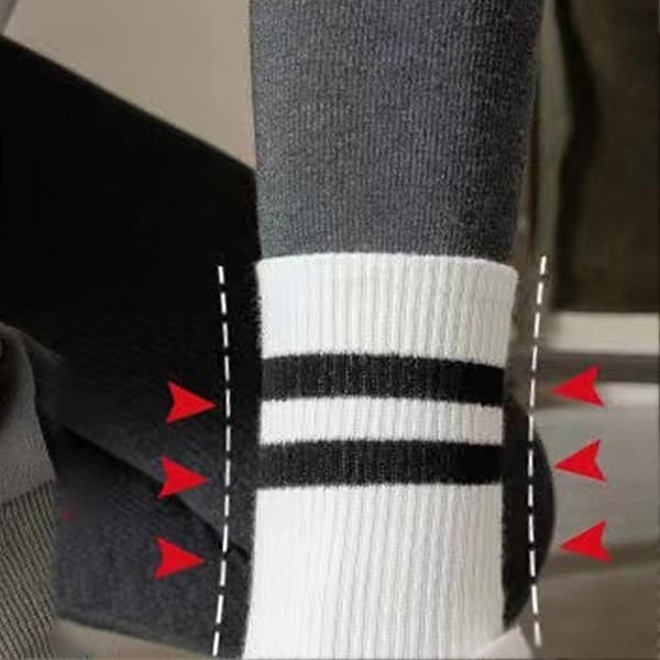 Dame Parallel Bar Stribede Rundhalsstrømper Kvindelige Åndbare J9Q8 white and gray 2 set