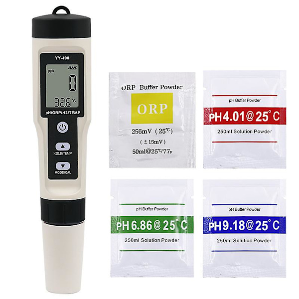 4-i-1 pH-mätare, Digital Vattenkvalitetsmätare för Testning av pH/TDS/EC/Temperatur Hög Noggrannhet, Test för Dricksvatten, Hem, Simbassäng