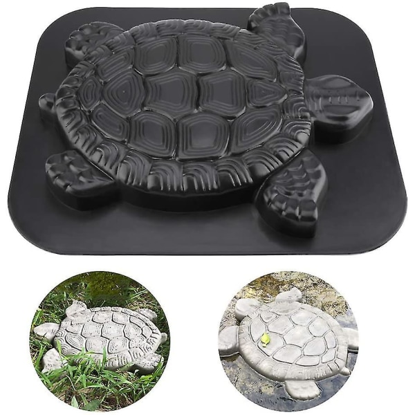 Sköldpadda Form Plastbeläggning Medium Molds Stenar Trappsten Form 15,74 X 13,39 X 1,50 tum dekorativa stenar