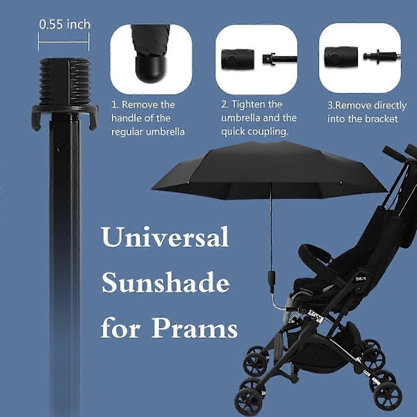 Parasoll Barnvagn, Parasoll Sittvagn, Justerbar Avtagbar, Lättviktig Kompakt Design