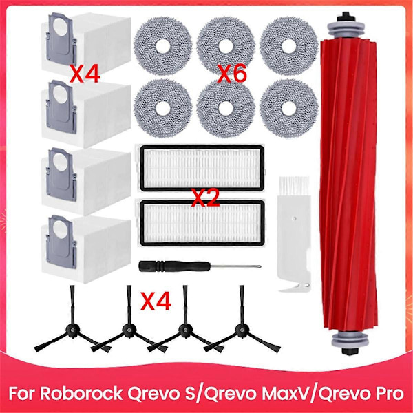 Til Qrevo S/Qrevo MaxV/Qrevo Pro Hovedsidebørste Hepa Filter Mop Klud Udskiftningsdele Tilbehør