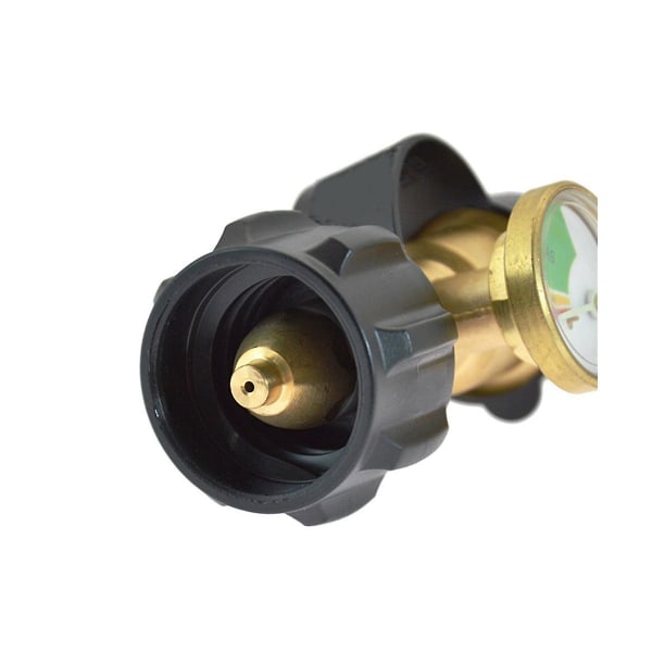 Outdoor Gas Tank Inflation Converter With Luminous Pressure Visual Gauge Brass Bottle Cylinder Conn