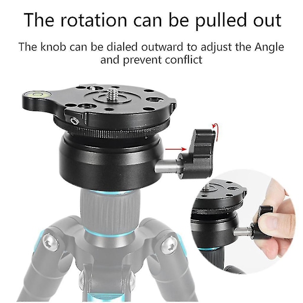Stativ Nivelleringsbase Med Boblevands Panoramakugle Vippelig Op Og Ned
