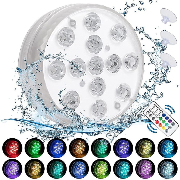 Kylpytynnyrin valot vedenpitävät, 13 led-helmeä, 16 väriä, vedenalaiset valot laiskoille