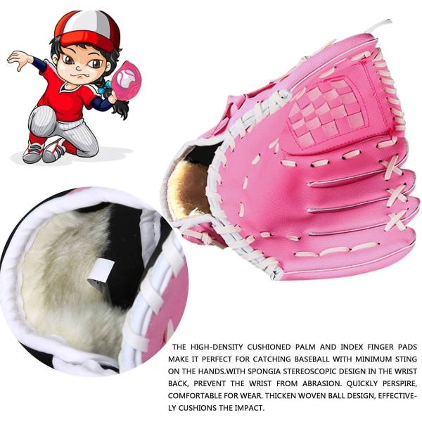 Baseballhandskar Sportslaghandskar Pu-läder Förtjockningskanna Softballhandskar för ungdomar Baseballhandske- högerhandskast, vänsterhandske