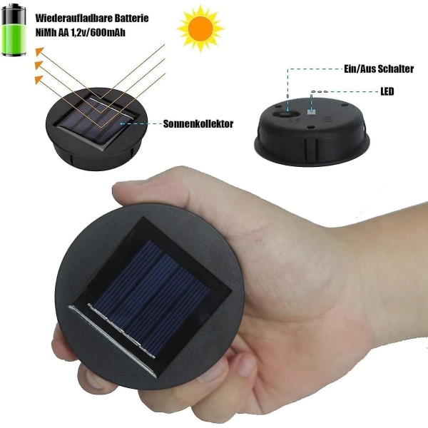 Udskiftning af 2-pak solcellelamper med led-pærer, solpanel, erstatningsdæksel, erstatningspære til ophængning af lanterner, gør-det-selv til led solcellelys-yuyu