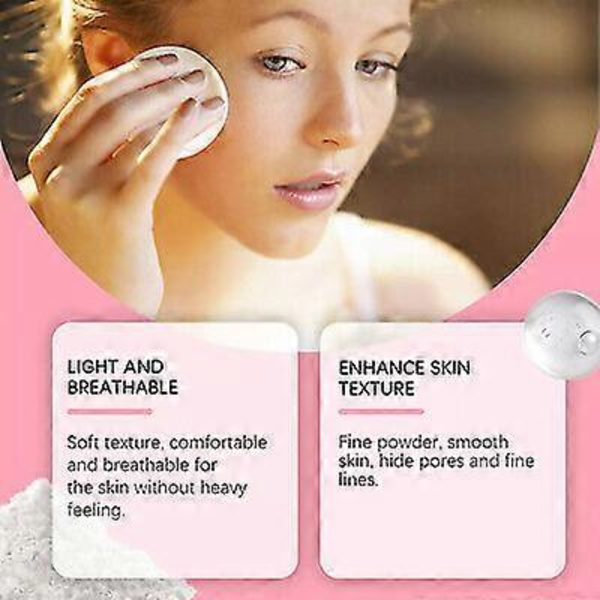 Setting Powder, Tynn og Naturlig Dekkstift, Tørr og Våt Dobbel Bruk Trykkpulver for Perfekt Sminke