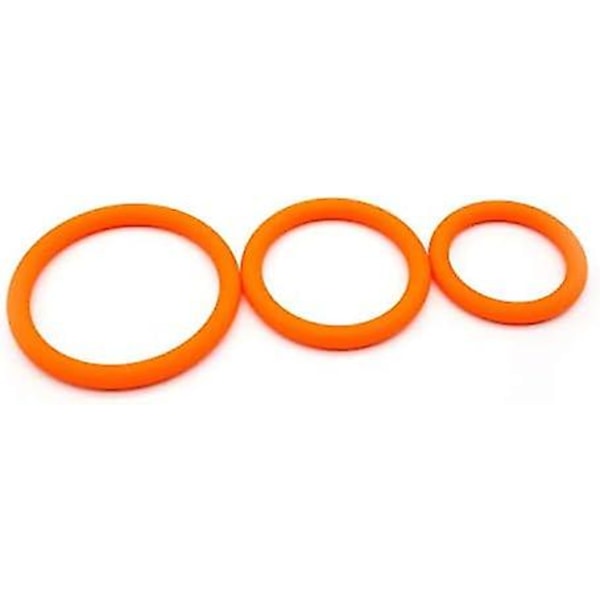 Anneau De Renfort En Silicone Orange Pour Homme, 3 Pices-phwj