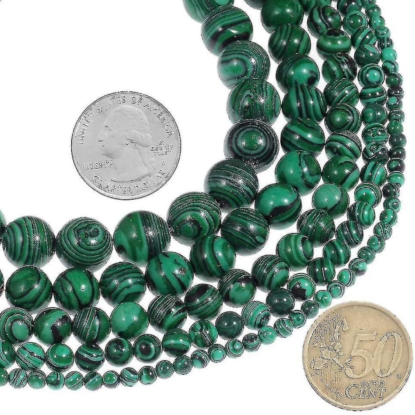 10mm Grønne Malakittperler Stein Løse perler Edelsten runde perler