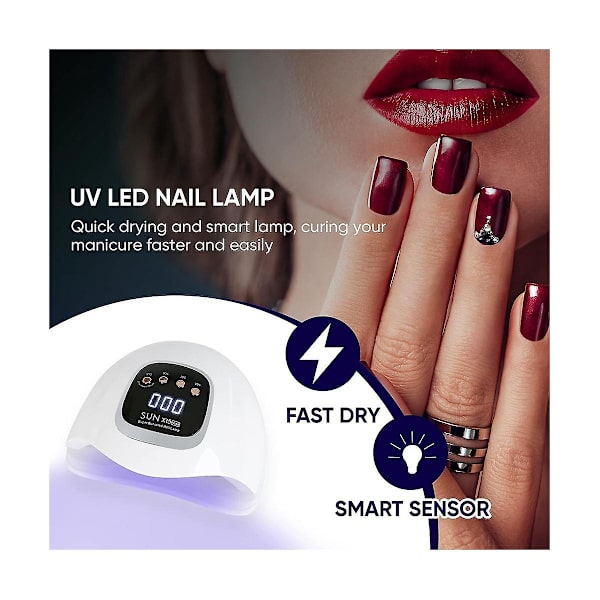 66 LED Nageltorklampa UV LED Nageltork Manikyr Maskin för Härdning av Gellack Nageltork med Sensor