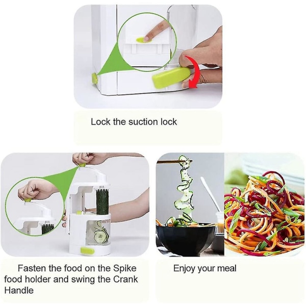 Spiralizer til grøntsager, grøntsagsskærer, courgette spaghettimaskine, courgettespiralisering, courgette