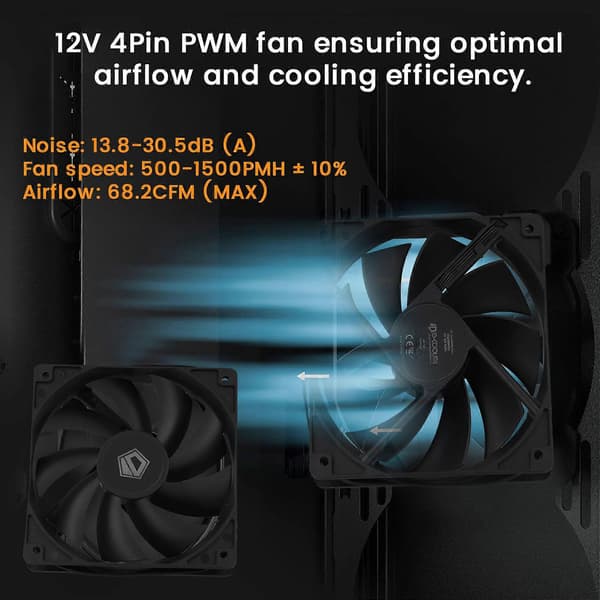 ID-COOLING XF-120-K PC Gamer Computer Kabinet Blæser