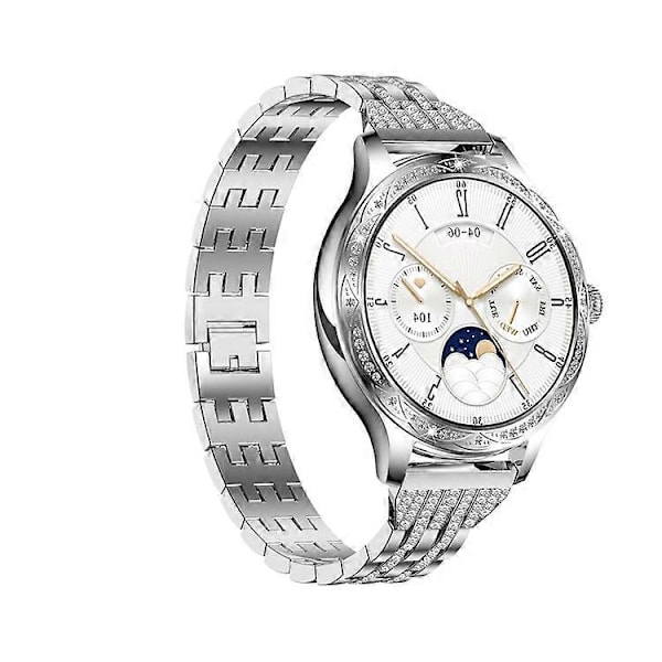 AK60 Stållænke + Silikonelænke Dame Smartwatch Sundhedsovervågning Bluetooth Opkald Smart Armbånd