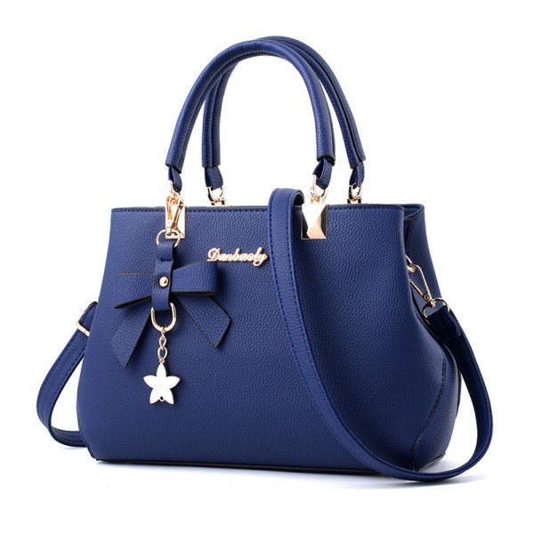 Handväska för kvinnor Messenger Bag, Clutch PU-läderväska för skolan, mors dag present (marinblå)