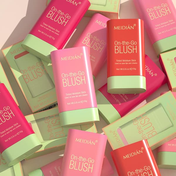 Kremblush, solid kremblush, highlighter, bærbar konturblush-stift, lysner basissminke 2#hot red