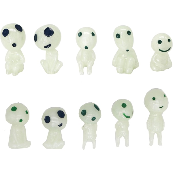 Miniature Glow-in-the-Dark Spøgelseskit til Mikrolandskabs Have Dekoration Udendørs Status Have Græs Have Kit (10 Grøn)