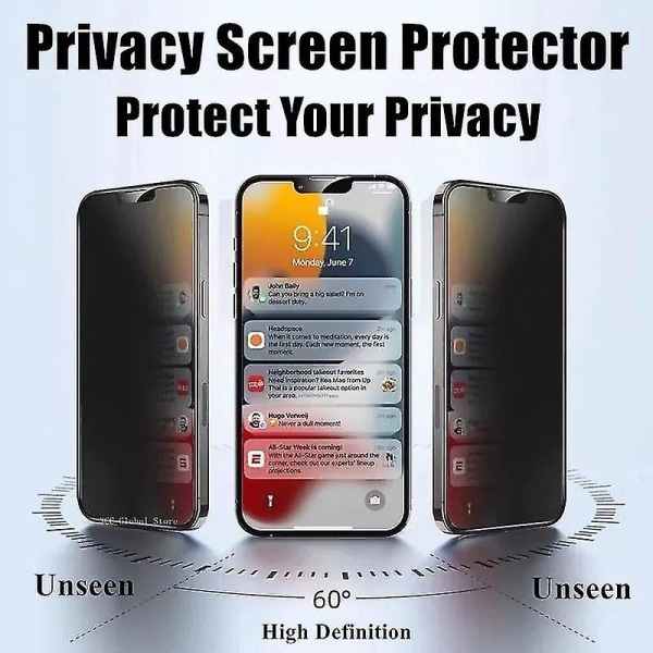 4 stk Privacy Herdet Glass For Realme C53 Anti-spion skjermbeskytter