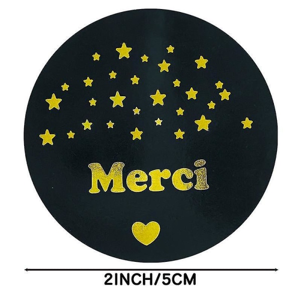 2x500 stk Gilding French Merci Thank You Sticker Label Tape Xmas