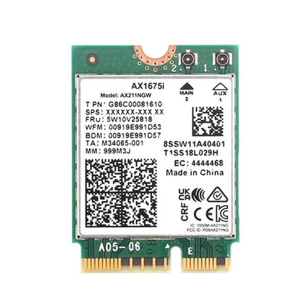 Ax1675i Wifi Card Wifi 6e M.2 Key E Cnvio 2 Band 2,4g/5g/6ghz trådløst kort Ax211 til Bluetooth 5.2