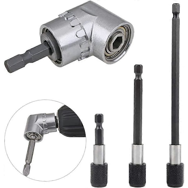 4-pack Elektrisk Sladdlös Borrbitsskruvmejselbit 105 Grader 1/4 Tum Stark Magnetisk Borrchuck Hexagonstavsförlängning med 60mm/100mm/150mm