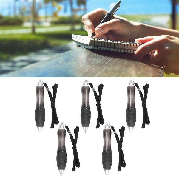 2024 Ny, 5 stk store vektede penner med bredt grep Lavt grepsstyrke uttrekkbare fett tunge penner for leddgikt Parkinsons svart