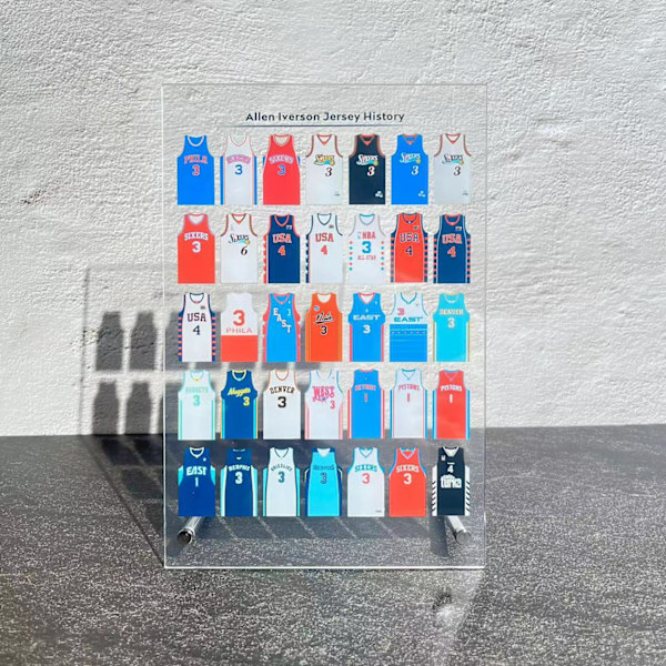 T-skjorter, sneakers, suvenirer, bilderammer, album, plakater, pynt, basketball