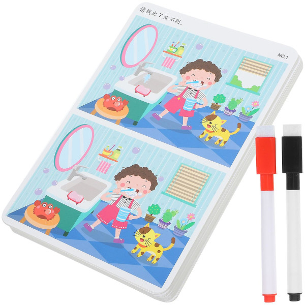 1 Set Search And Find Cards Toys Cartoon Dry Erase Activity Cards Toy (3-4 Years Old)