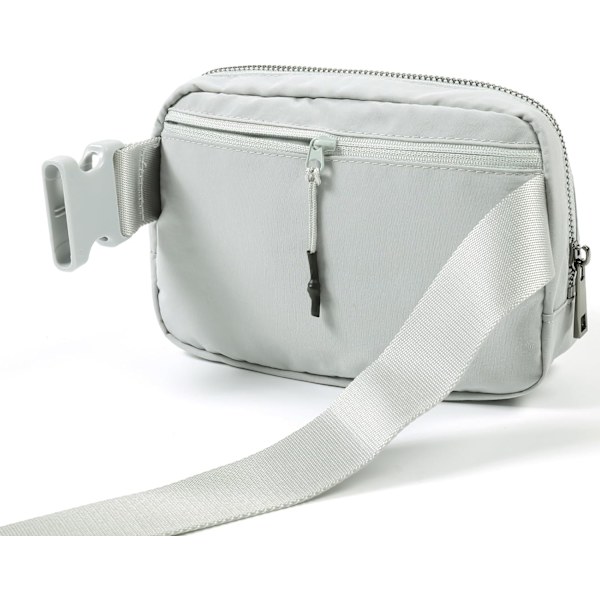 Unisex Mini Midjeväsk med Justerbar Rem - Liten Midjeväska för Träning, Löpning, Resor, Vandring, Vit
