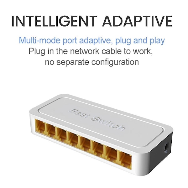 8 Portin RJ45 Gigabit Ethernet -kytkin 1000 Mbps Mini Verkon kytkimet Vlan Ethernet Splitter Lan Hub