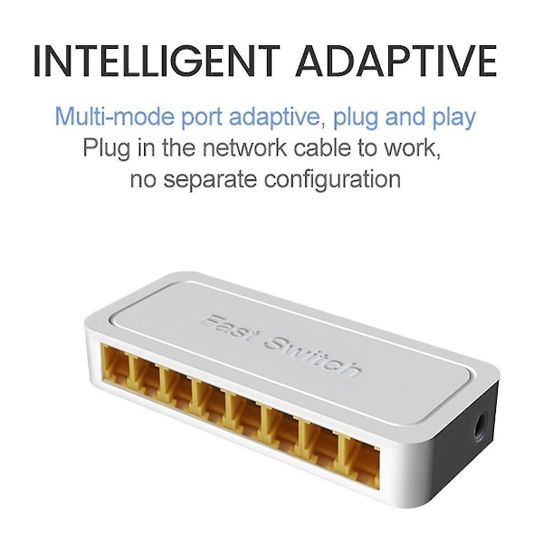 8-ports RJ45 Gigabit Ethernet-switch 1000 Mbps Mini nätverksswitch VLAN Ethernet-splitter LAN-hub