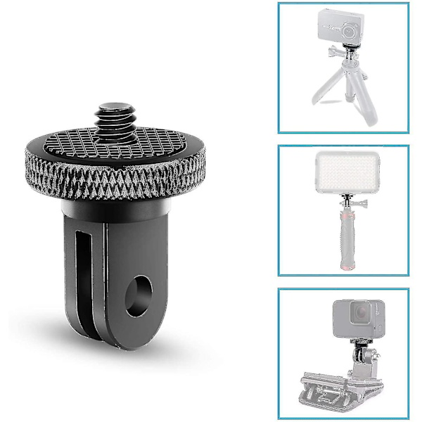 Tripod Adapter Kamera Mount Tilbehør Aluminium Adapter Montering Kameraer Til For Gopro Mount Og Andre Actionkameraer (2 Styk, Sort)