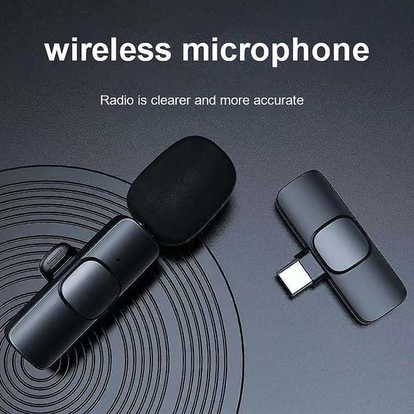 Trådløs Lavalier-mikrofon for Android iPhone Telefon iPad Vlogg Direktesending Mic