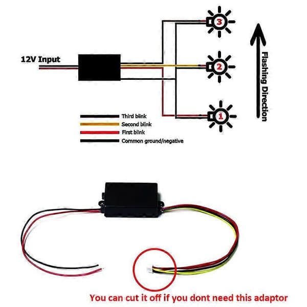 3-trinns sekvensiell Chase Flash Modul Bokser for Bil Blinklys