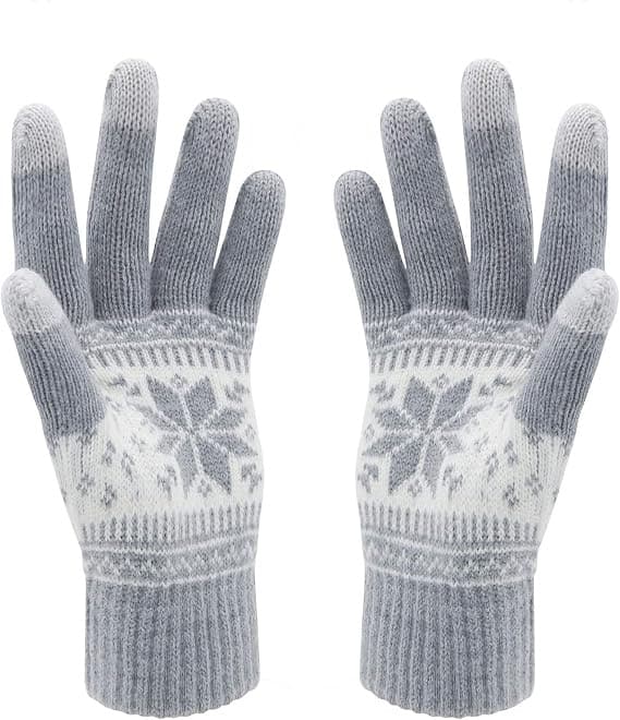 Vinter Touchscreen Handsker, Snefnugprint, Varme Damehandsker