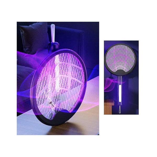 3000v elektrisk myggsmällare med lampa USB uppladdningsbar hopfällbar insektssmällare sommarflugsmällare/h