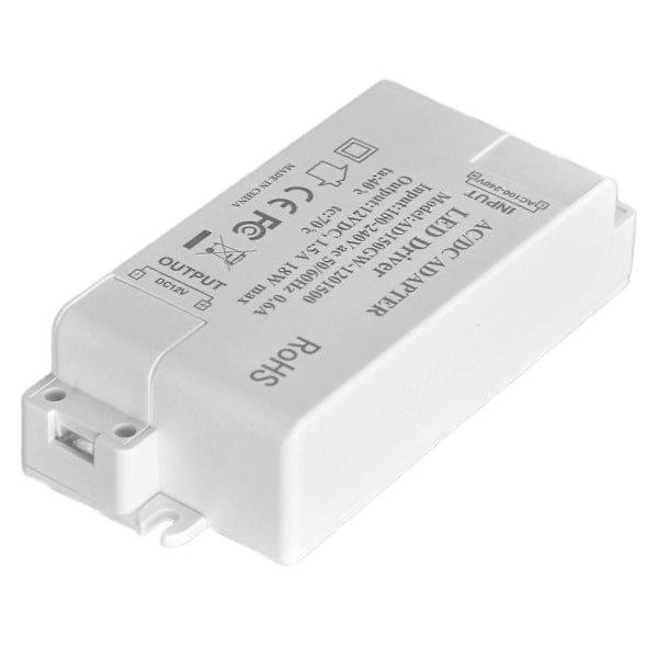 LED-ohjain 18W Virtalähde Muuntaja AC100240V - DC12V 1.5A Ulostulo LED-valolle Työpöytälampulle Ulkovalolle