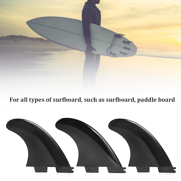 FCS2 G5 Nylon Plast Surfboard Halefinnesett - Svart, 3 stk, Fleksibel og Profesjonell Surfing Tilbehør