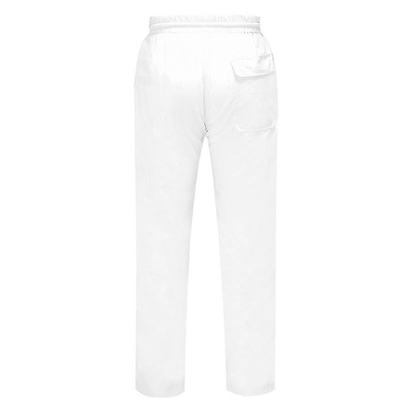 Herre Linen Look Baggy Bukser Elastisk Midje Casual Strand Yoga Bukser