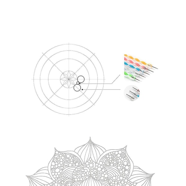 Mandala Tools 13-osainen setti Polka Dot -maalaustikkujen pisteporakynä akryyli pistetikku savityökalu