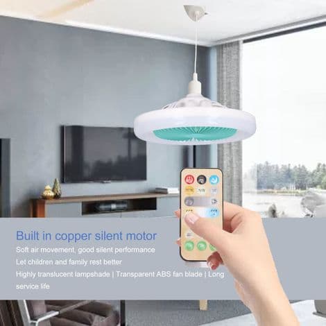 36W Loftventilatorlampe. Loftventilatorlampe. E27 Loftventilator Lysekrone. Stille Loftventilator med Lys og Fjernbetjening. Loftventilator med Lys