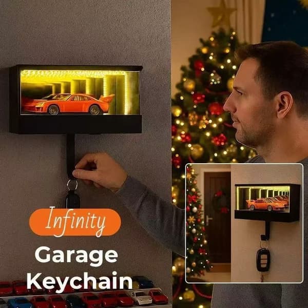 Infinitys Garage Nyckelring 3D Väggmonterad Spegel LED-ljus Displaybox