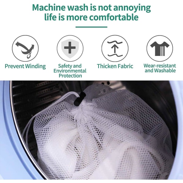 Vaskenett for vaskemaskin, 4 størrelser vaskeposer for undertøy, bh, sko, sokk og klassifisering av skitne klær, gjenbrukbare vaskeposer