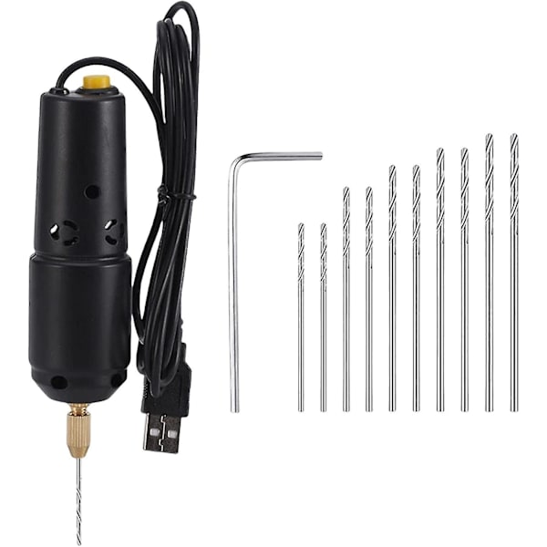 Mini Bærbar Elektrisk Boremaskine, Med Bor Bits Usb Boremaskine Graveringsværktøj Smykkeværktøjer Til Træ Epoxy Harpiks Håndværk Diy Træ Håndværk (0,8-1,2mm)