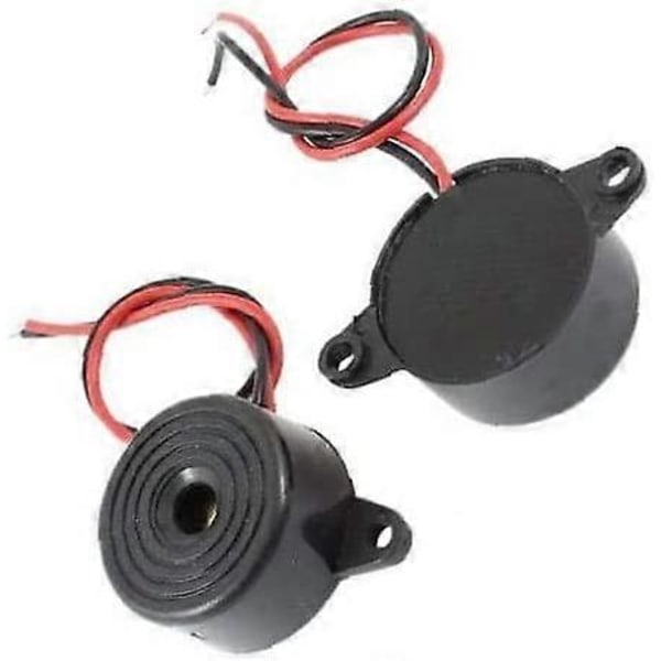 5 stk DC 3-24v Elektronisk Alarm Buzzer 85db Piezo Aktiv Alarm Elektronisk Buzzer Lydgiver Kontinuerlig Lyd Intermitterende Pip - 23 * 12mm Svart